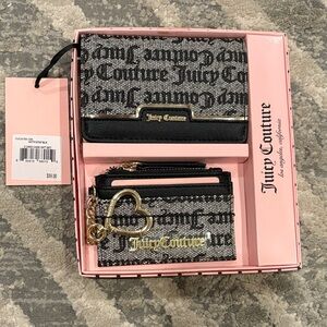 Juicy Couture Black and Gold Wallet Set